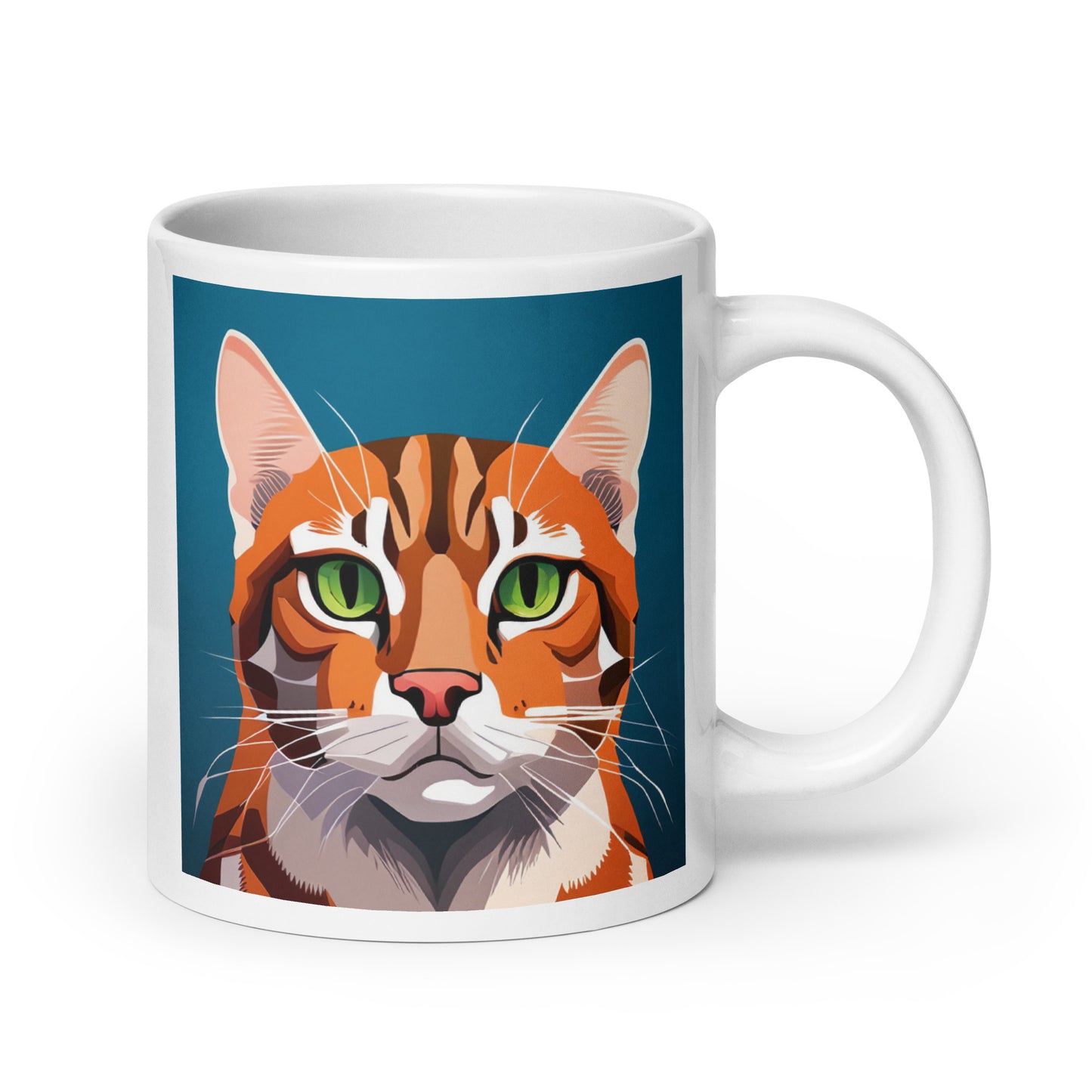 Bengal Cat Blue Glossy Mug