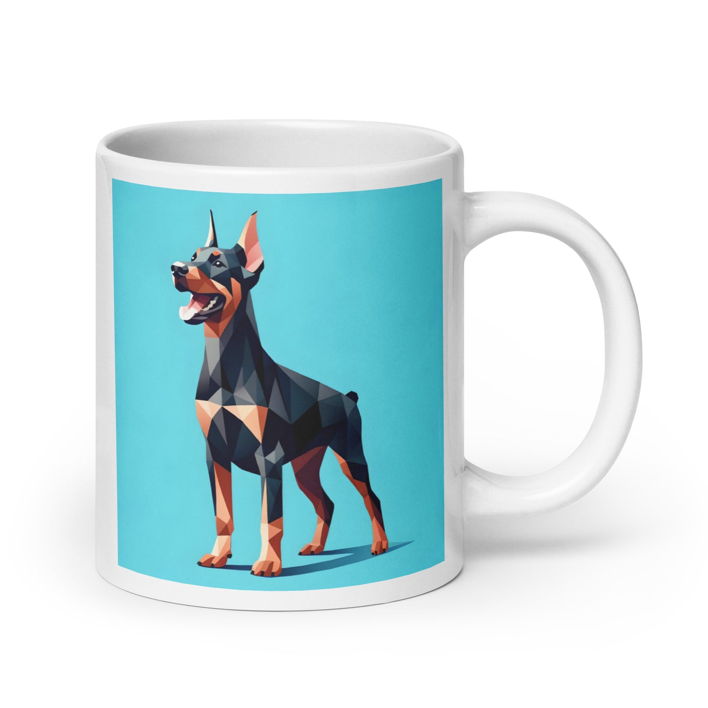 Doberman Baby Blue Glossy Mug