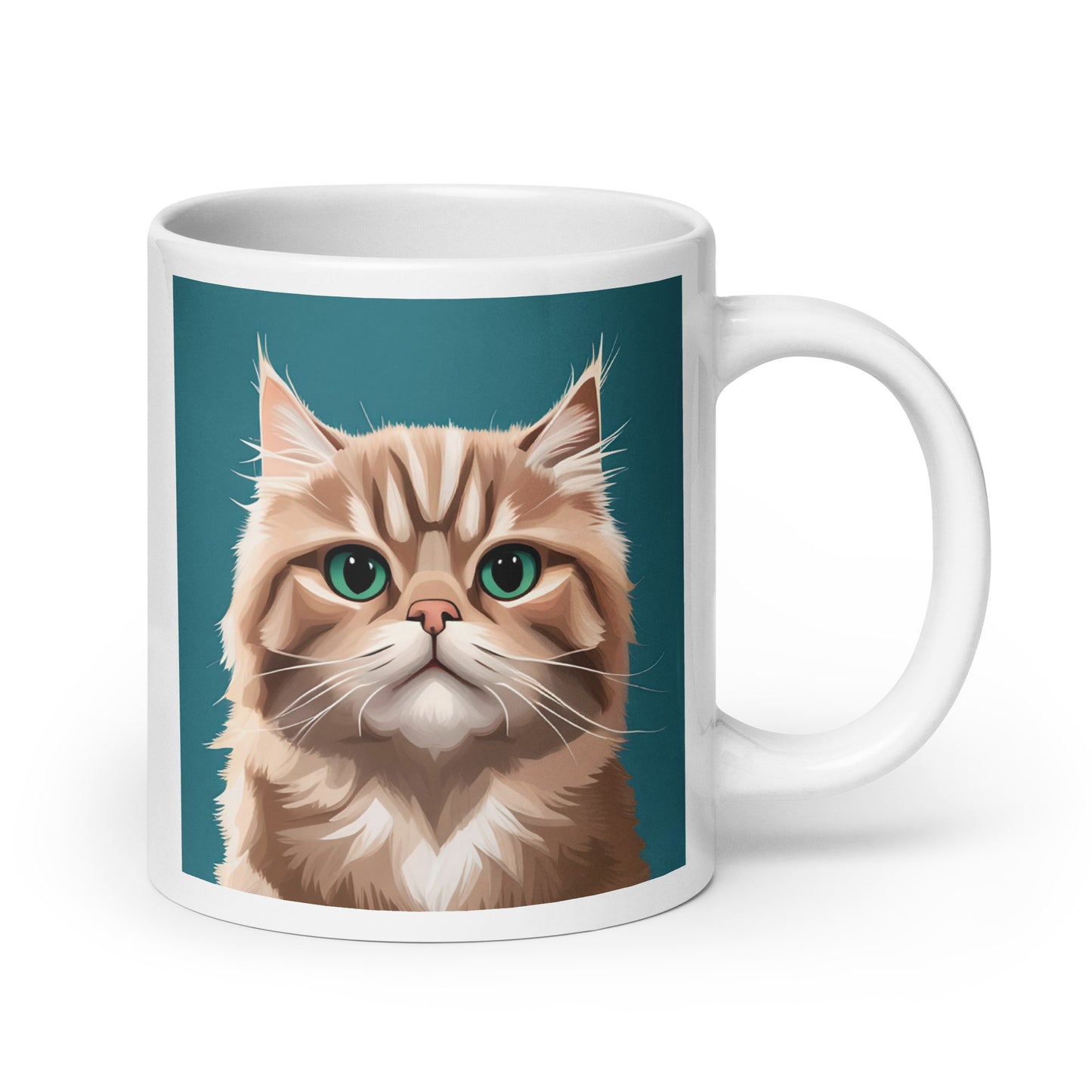 Persian Cat Turquoise Glossy Mug